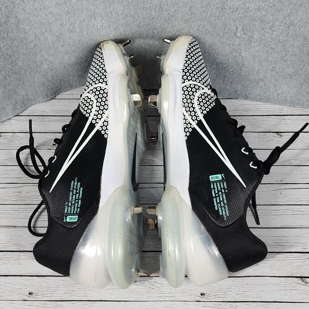 Nike Force Zoom Trout 7 Pro Metal Baseball Shoes Mens 12 Black White CQ7224 - Picture 5 of 9